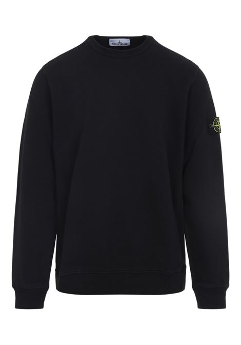 brushed organic cotton fleece sweatshirt man black STONE ISLAND | K2S15 6100028 S0A20V0029